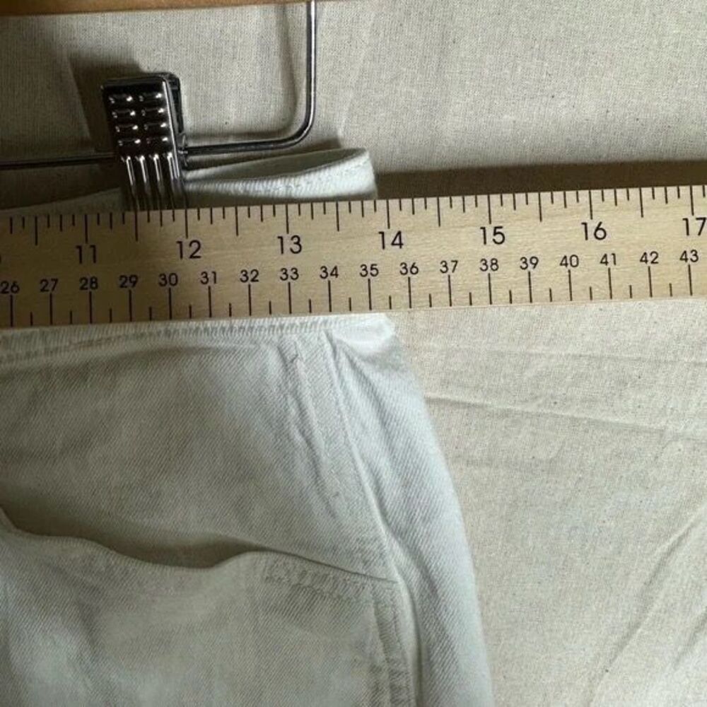 Madewell Stretch Denim A-Line Button Front Mini Skirt in Tile White Size 2 - Picture 9 of 10